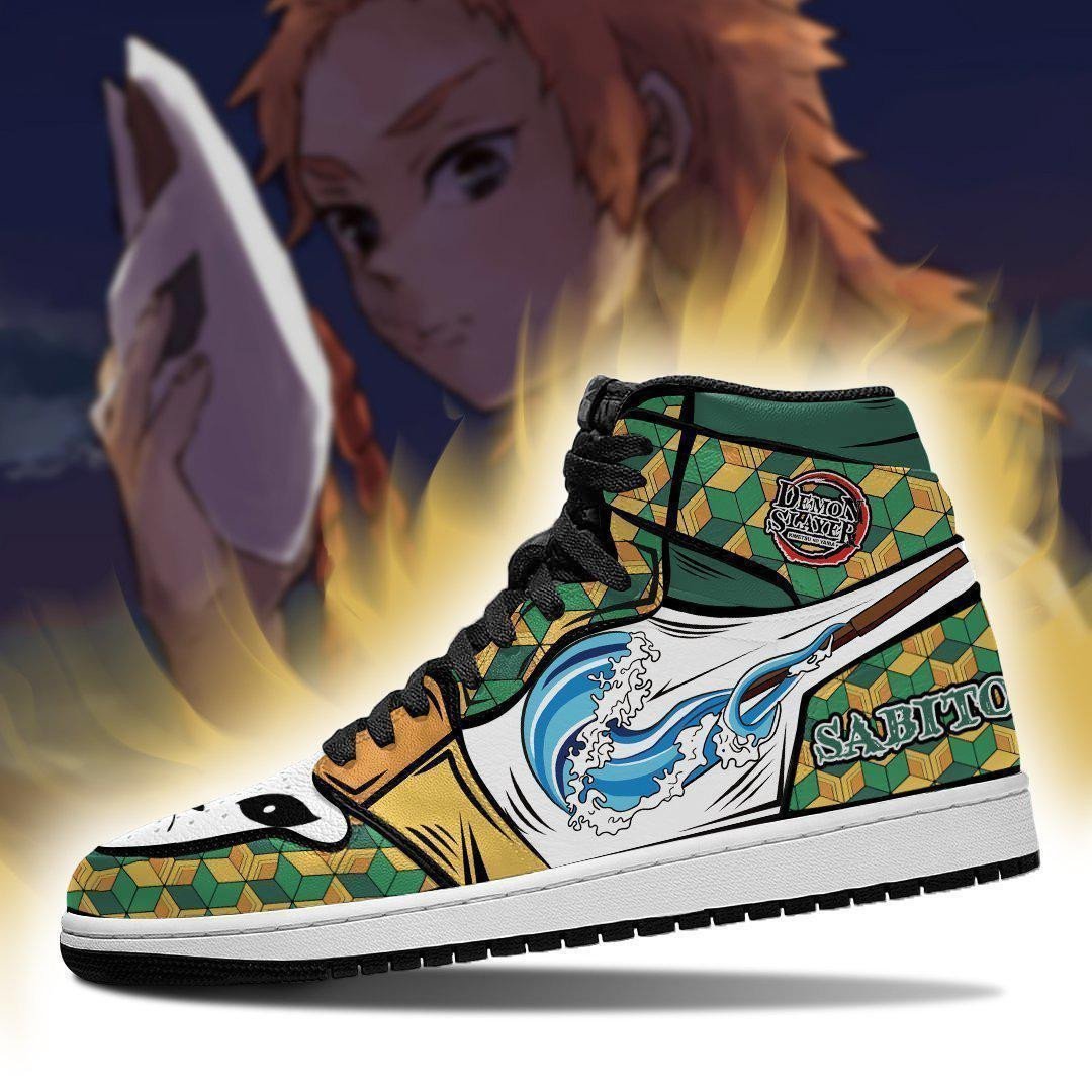 Demon Slayer Sabito JD1s Sneakers Anime Shoes, Air Jordan Hightop