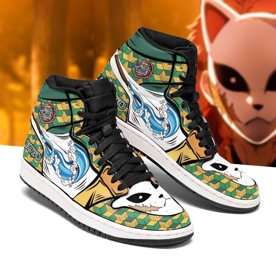 Demon Slayer Sabito JD1s Sneakers Anime Shoes, Air Jordan Hightop