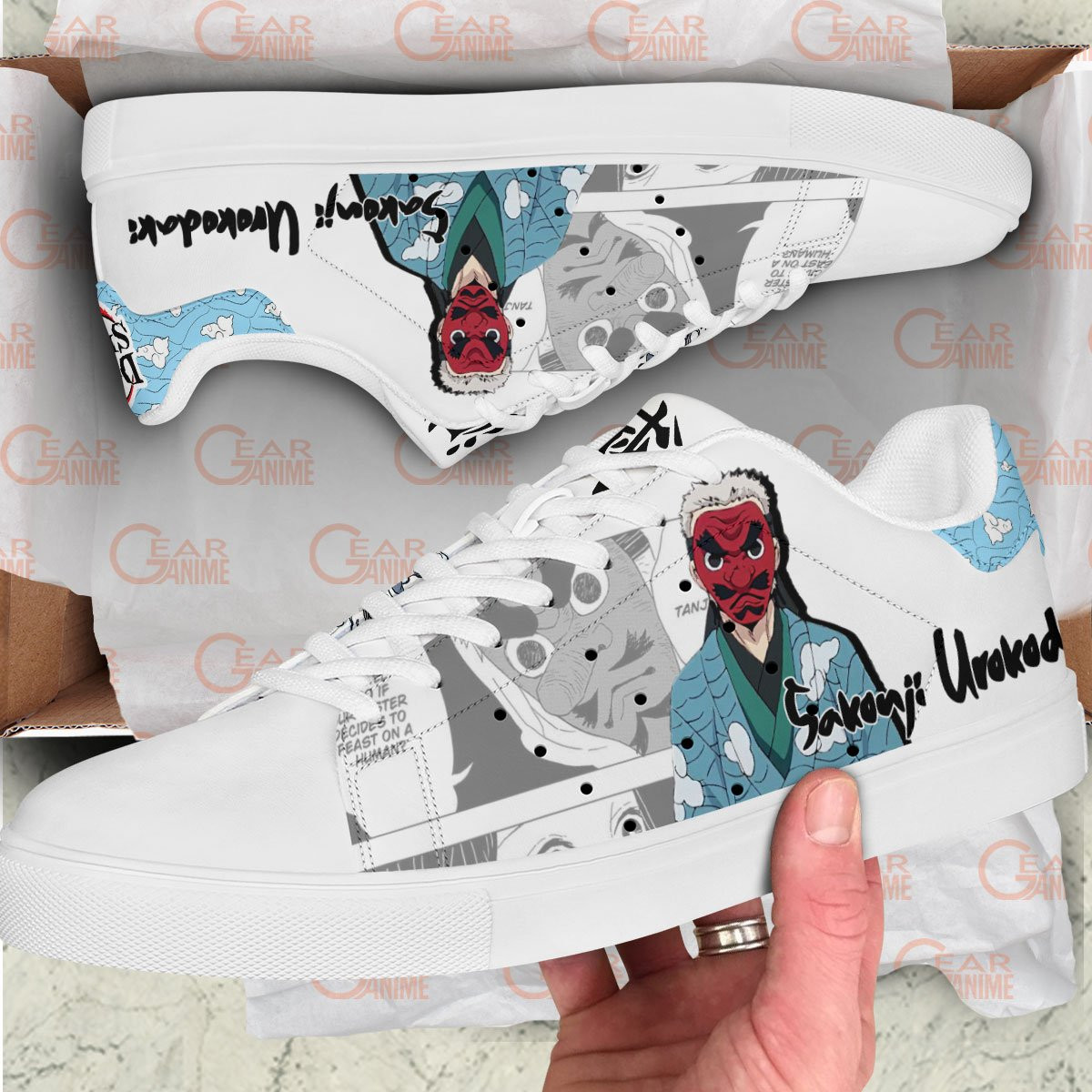 Demon Slayer Sakonji Urokodaki Skate Sneakers Custom Anime Shoes