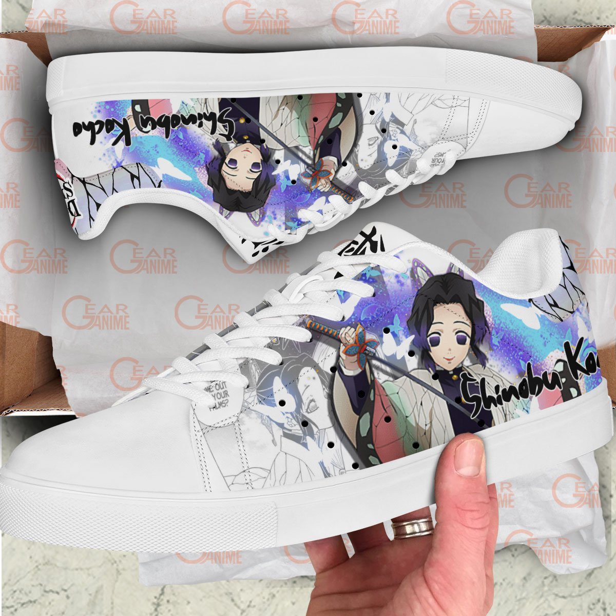 Demon Slayer Shinobu Kocho Skate Sneakers Custom Anime Shoes