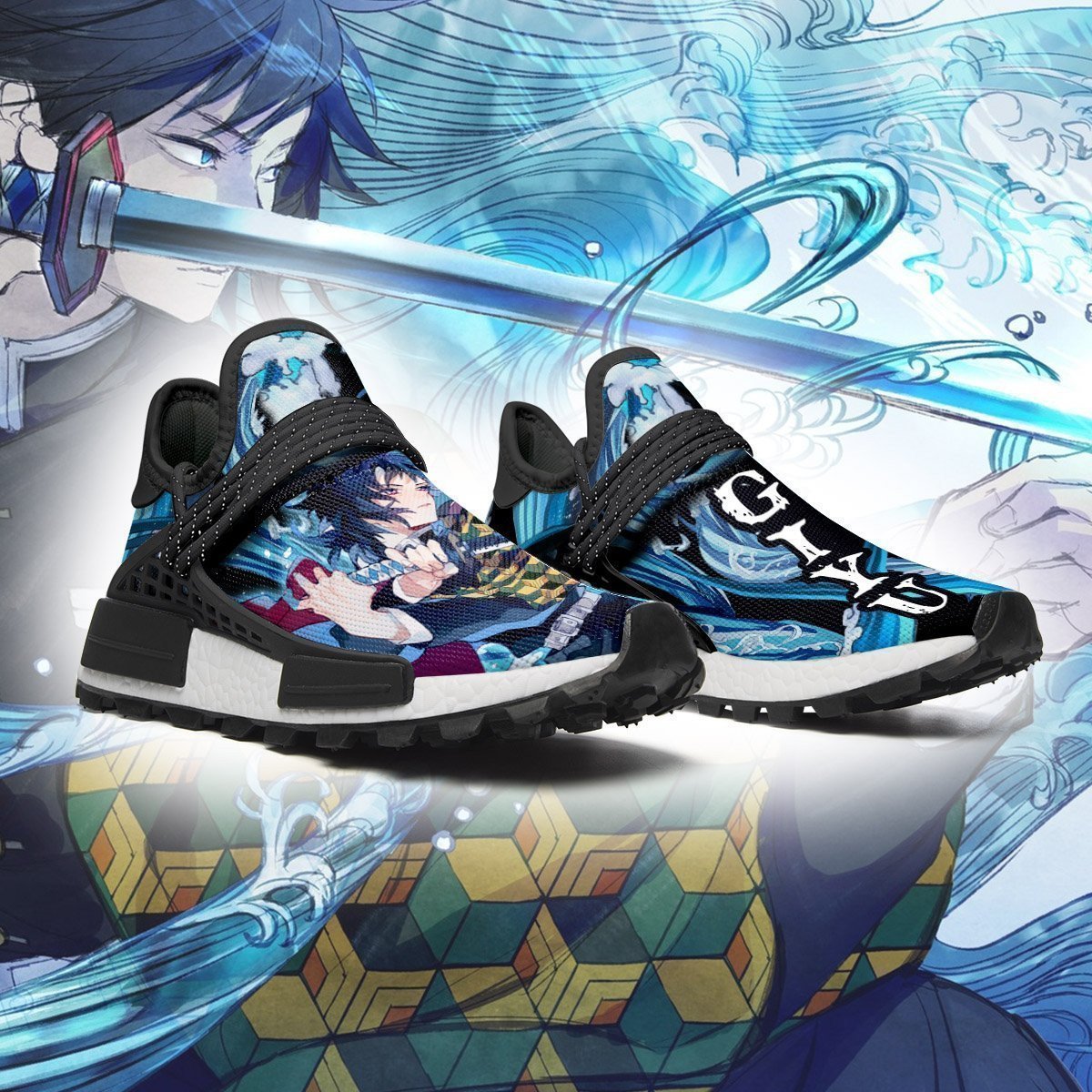 Demon Slayer Shoes Giyu Shoes Water Breathing Anime Sneakers, NMD Shoes
