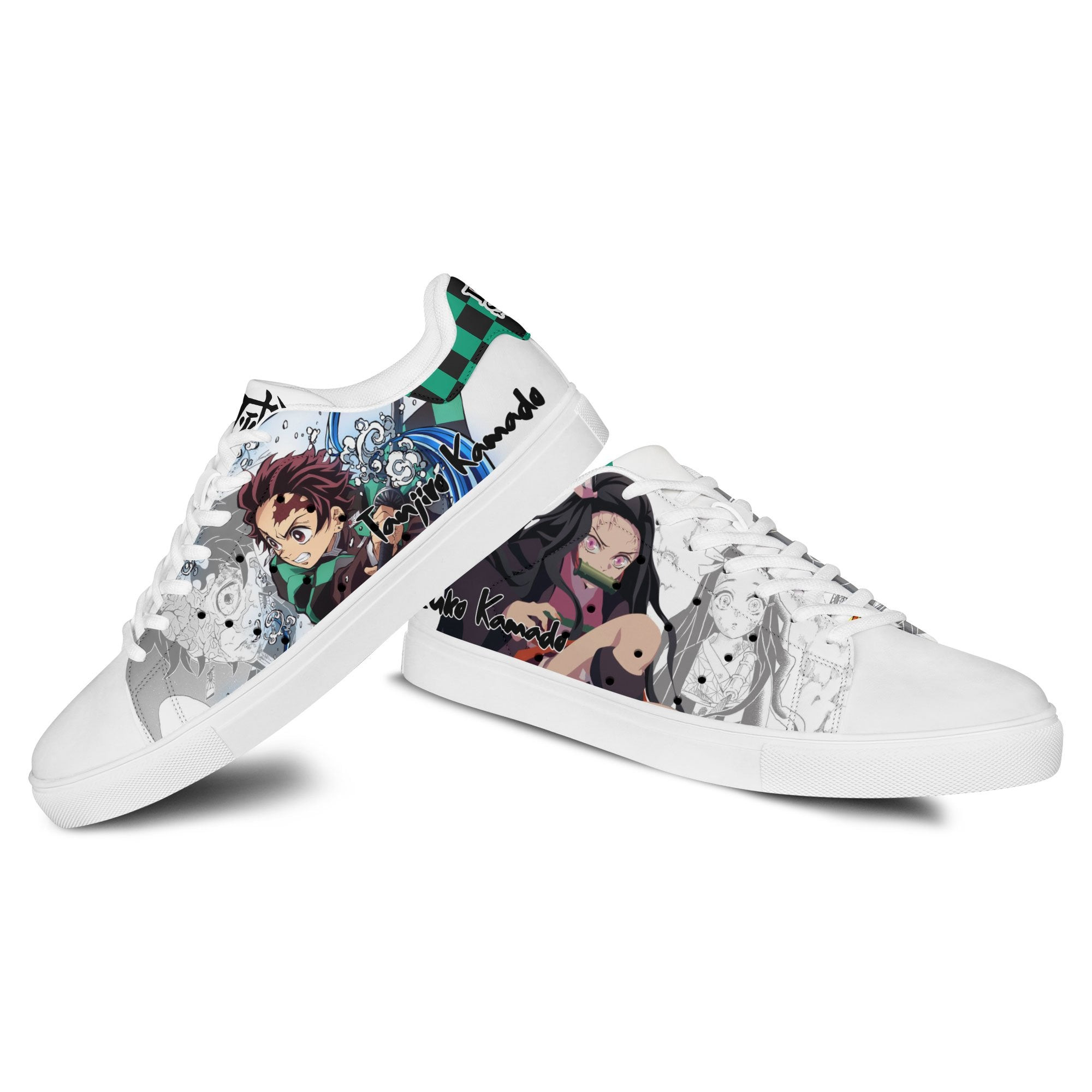 Demon Slayer Tanjiro and Nezuko Skate Sneakers Custom Anime Shoes