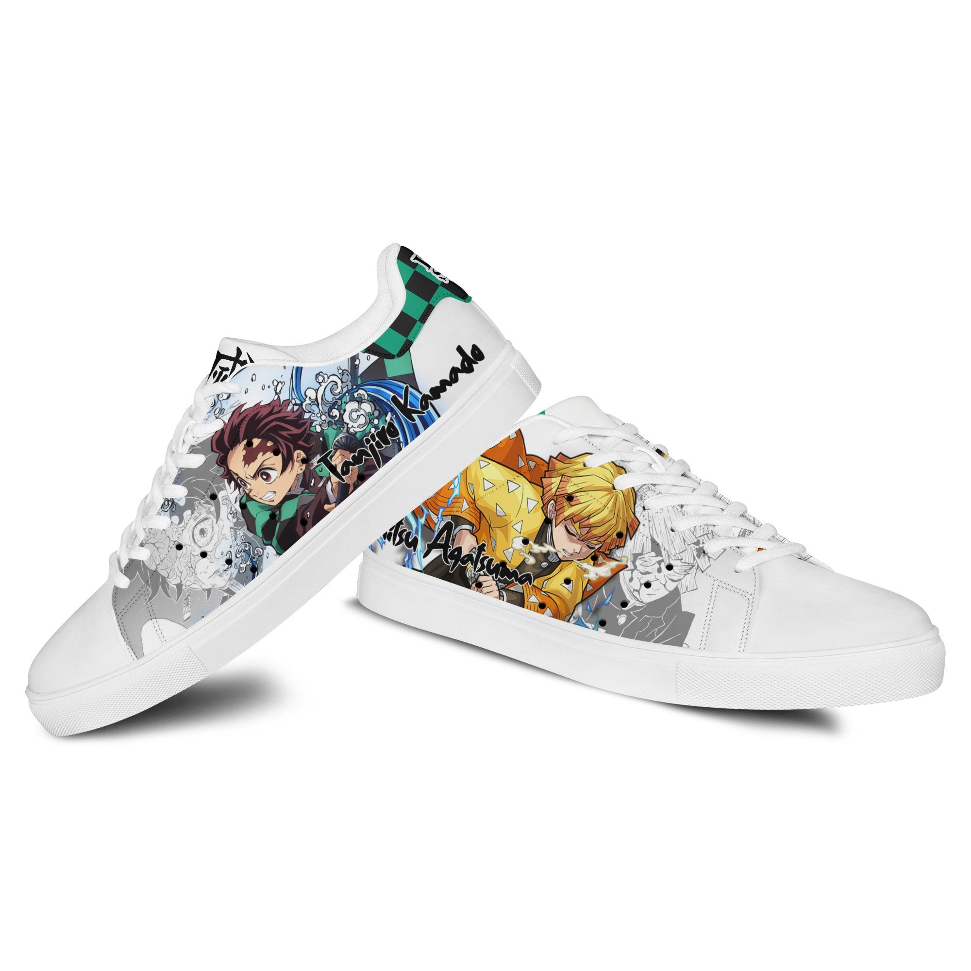 Demon Slayer Tanjiro and Zenitsu Skate Sneakers Custom Anime Shoes