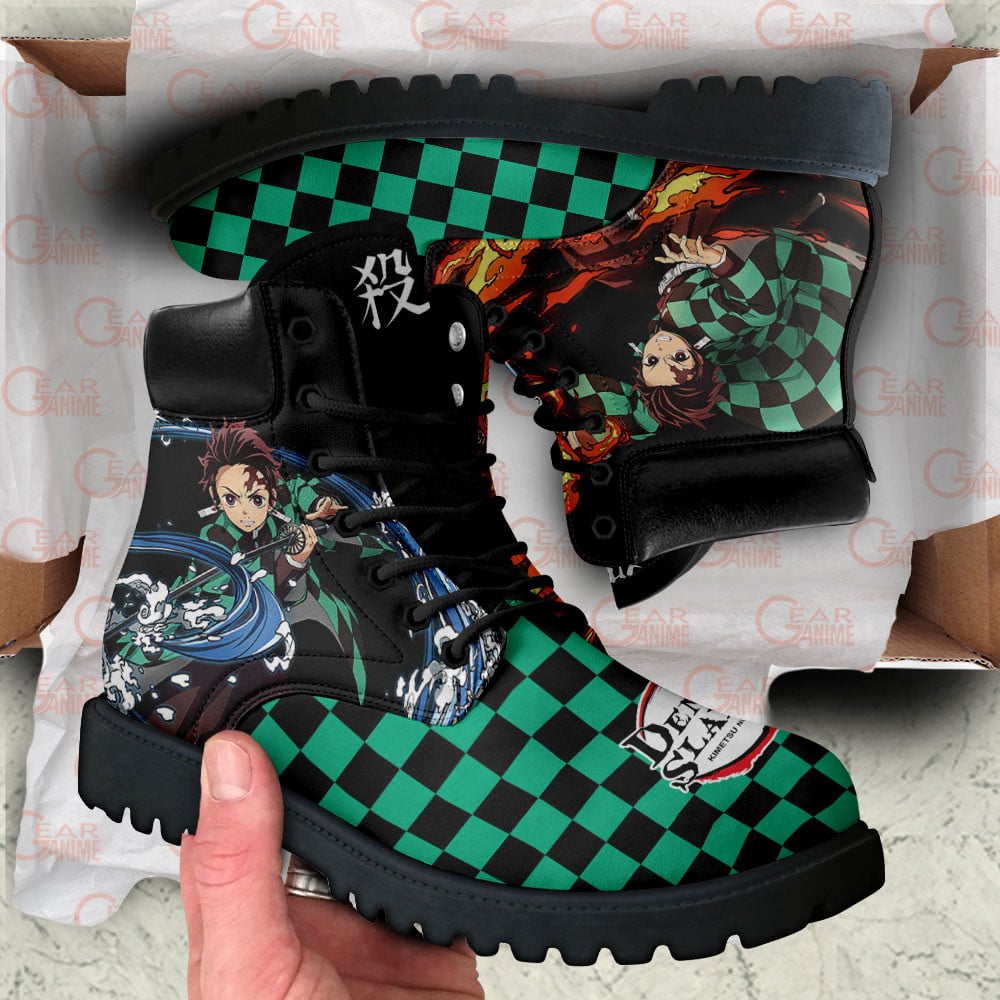 Demon Slayer Tanjiro Boots Anime Custom Shoes