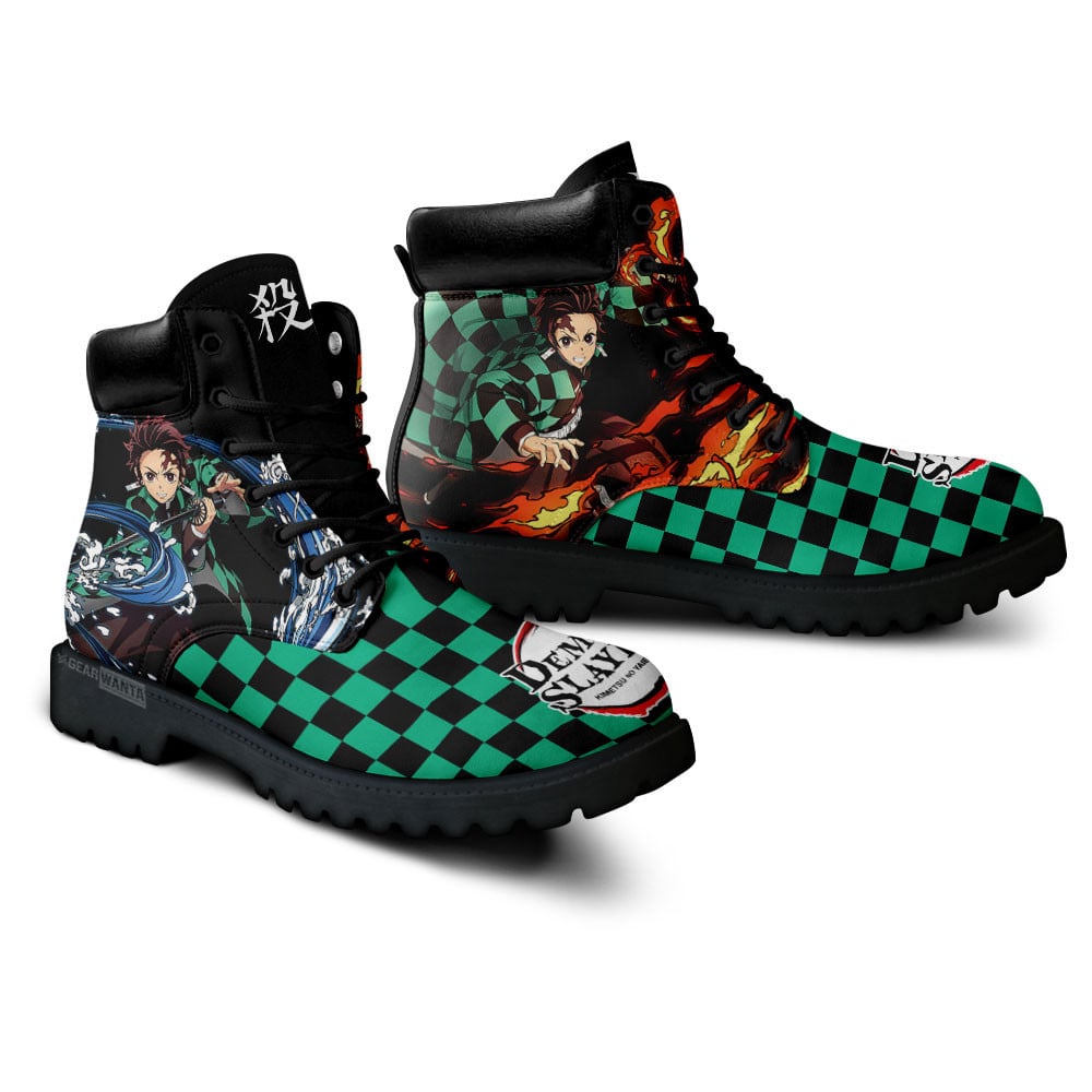 Demon Slayer Tanjiro Boots Anime Custom Shoes
