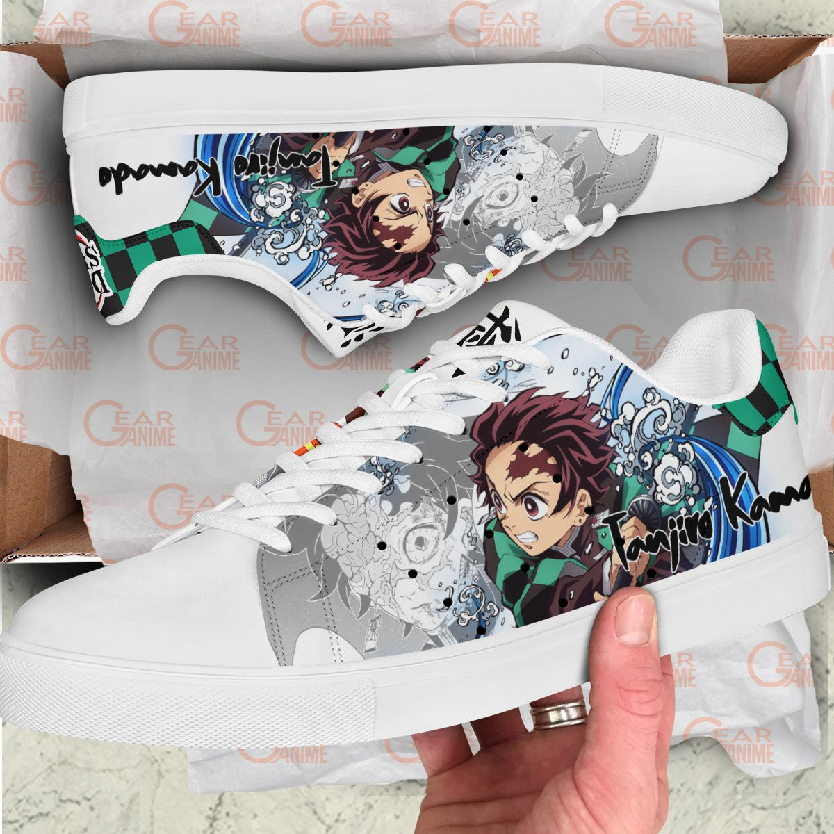Demon Slayer Tanjiro Kamado Skate Sneakers Custom Anime Shoes