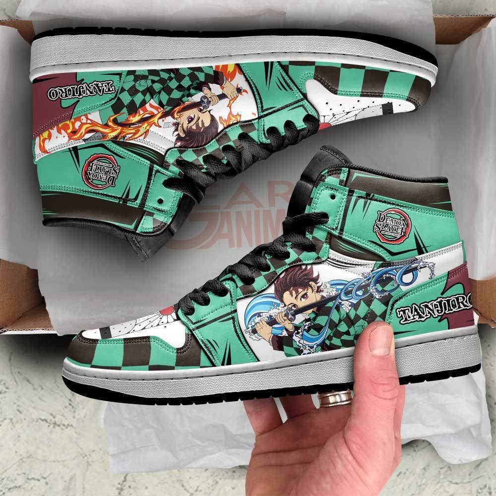 Demon Slayer Tanjiro Water and Sun Breathing Anime Shoes, Air Jordan Hightop