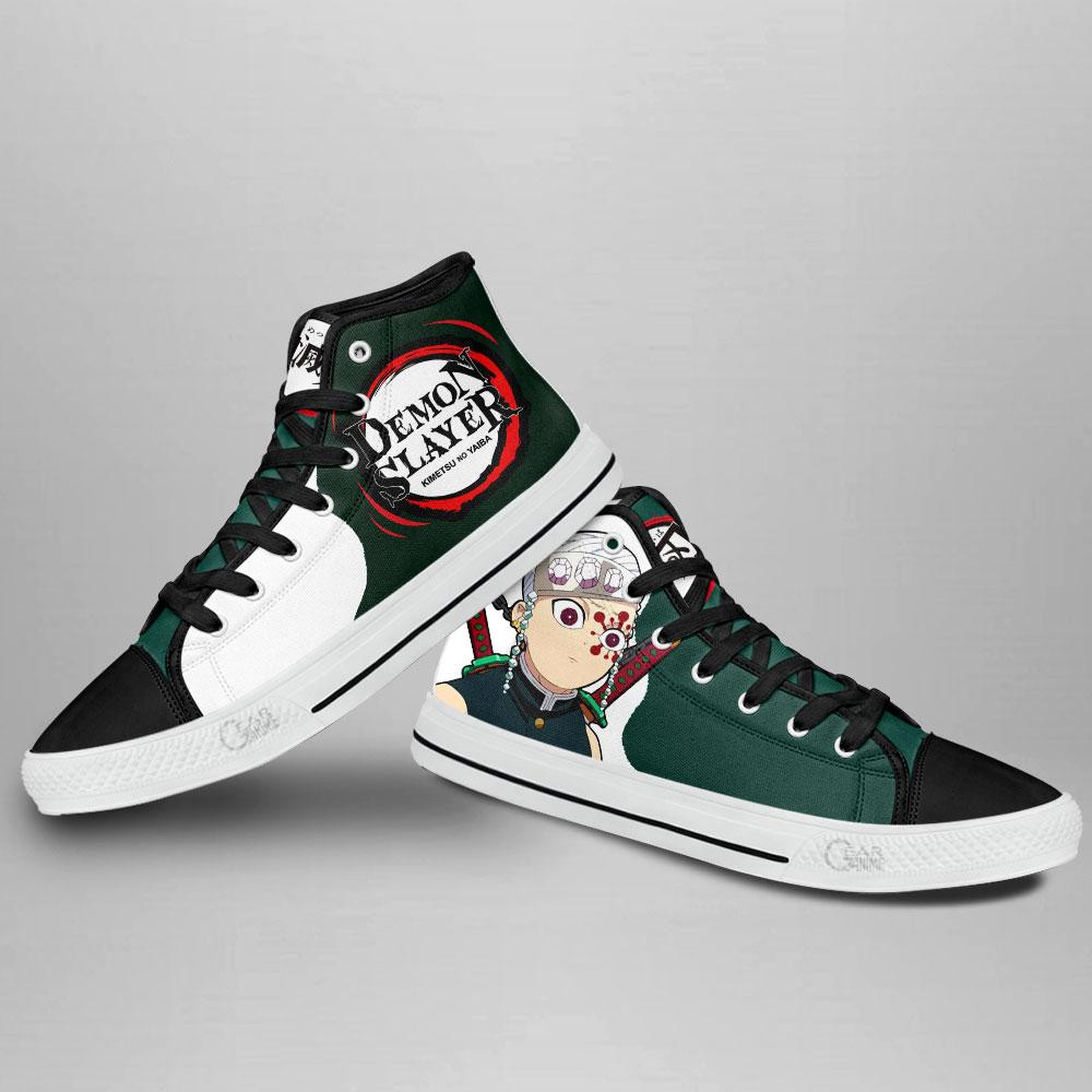 Demon Slayer Uzui Tengen Funny Face High Top Shoes Funny Custom Anime Sneakers