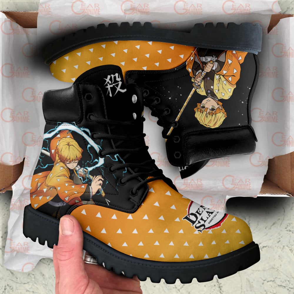 Demon Slayer Zenitsu Boots Anime Custom Shoes