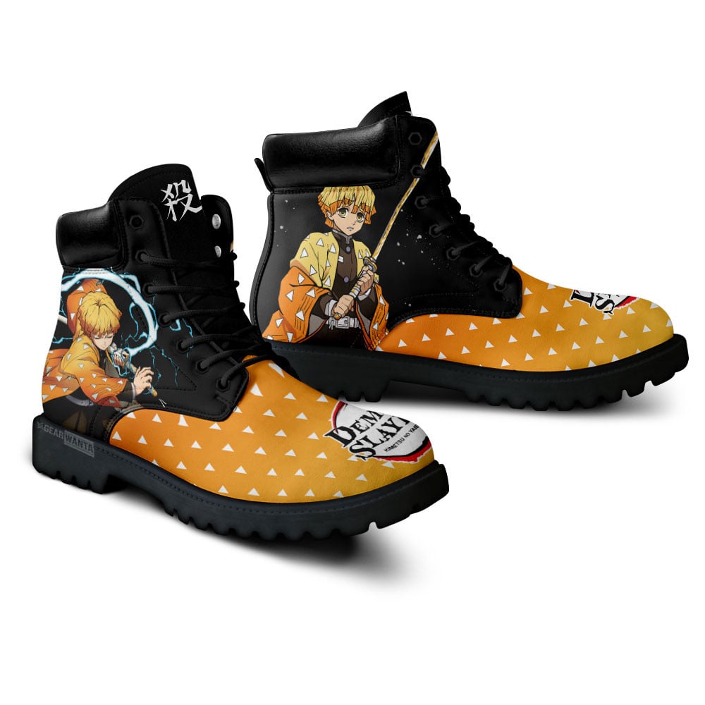 Demon Slayer Zenitsu Boots Anime Custom Shoes