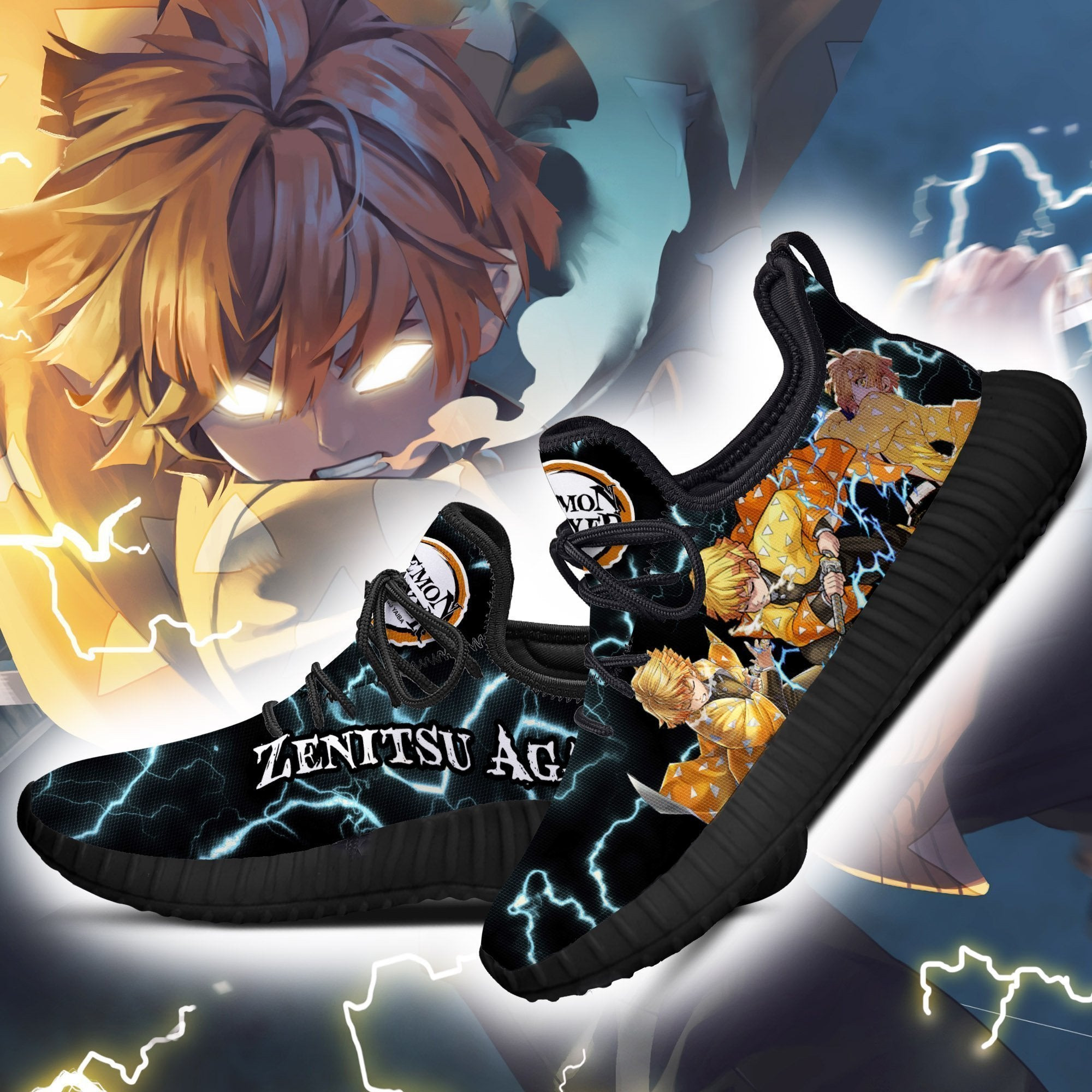 Demon Slayer Zenitsu Reze Shoes Thunder Breathing Custom Anime Sneakers