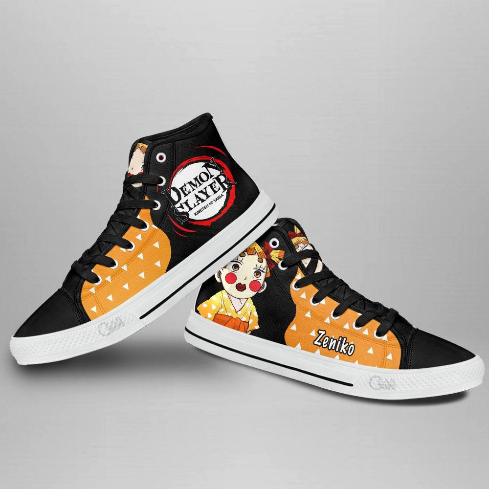 Demon Slayer Zenitsu Zeniko High Top Shoes Funny Custom Anime Sneakers