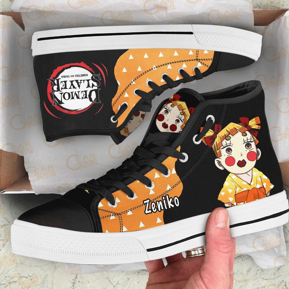 Demon Slayer Zenitsu Zeniko High Top Shoes Funny Custom Anime Sneakers