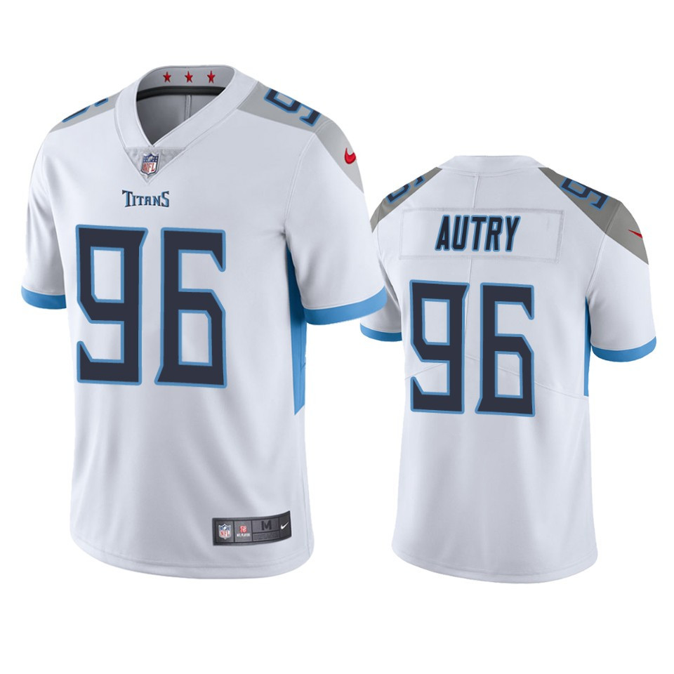 Denico Autry 96 Tennessee Titans White Vapor Limited Stitched Jersey