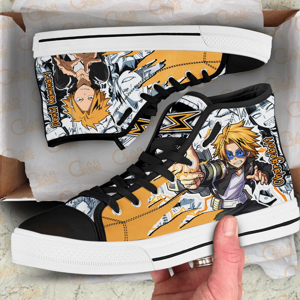 Denki Kaminari High Top Shoes Custom My Hero Academia Anime Sneakers