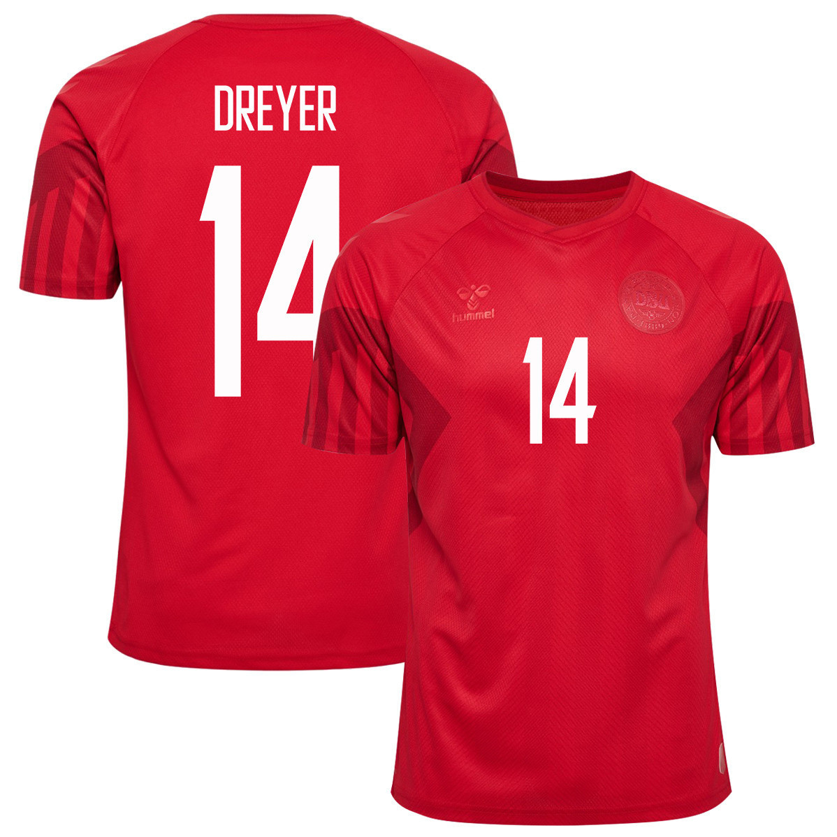 Denmark National Team 2022-23 Anders Dreyer 14 Qatar World Cup – Home Men Soccer Jersey