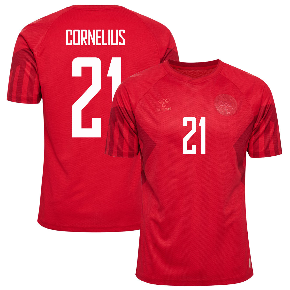 Denmark National Team 2022-23 Andreas Cornelius 21 Qatar World Cup – Home Men Soccer Jersey