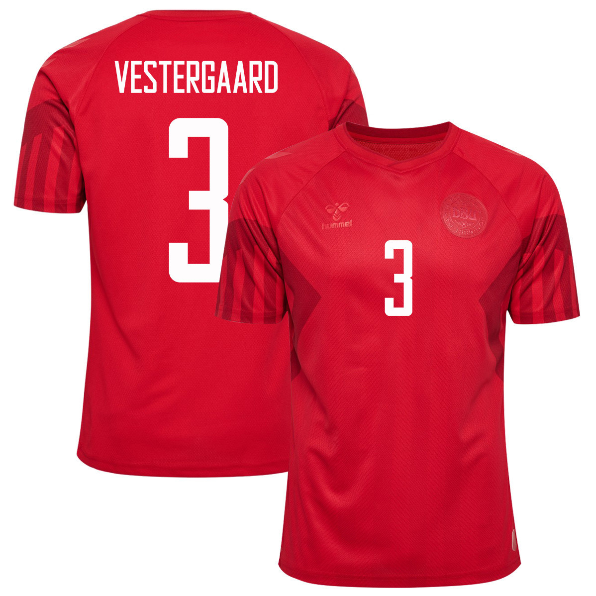 Denmark National Team 2022-23 Jannik Vestergaard 3 Qatar World Cup – Home Men Soccer Jersey