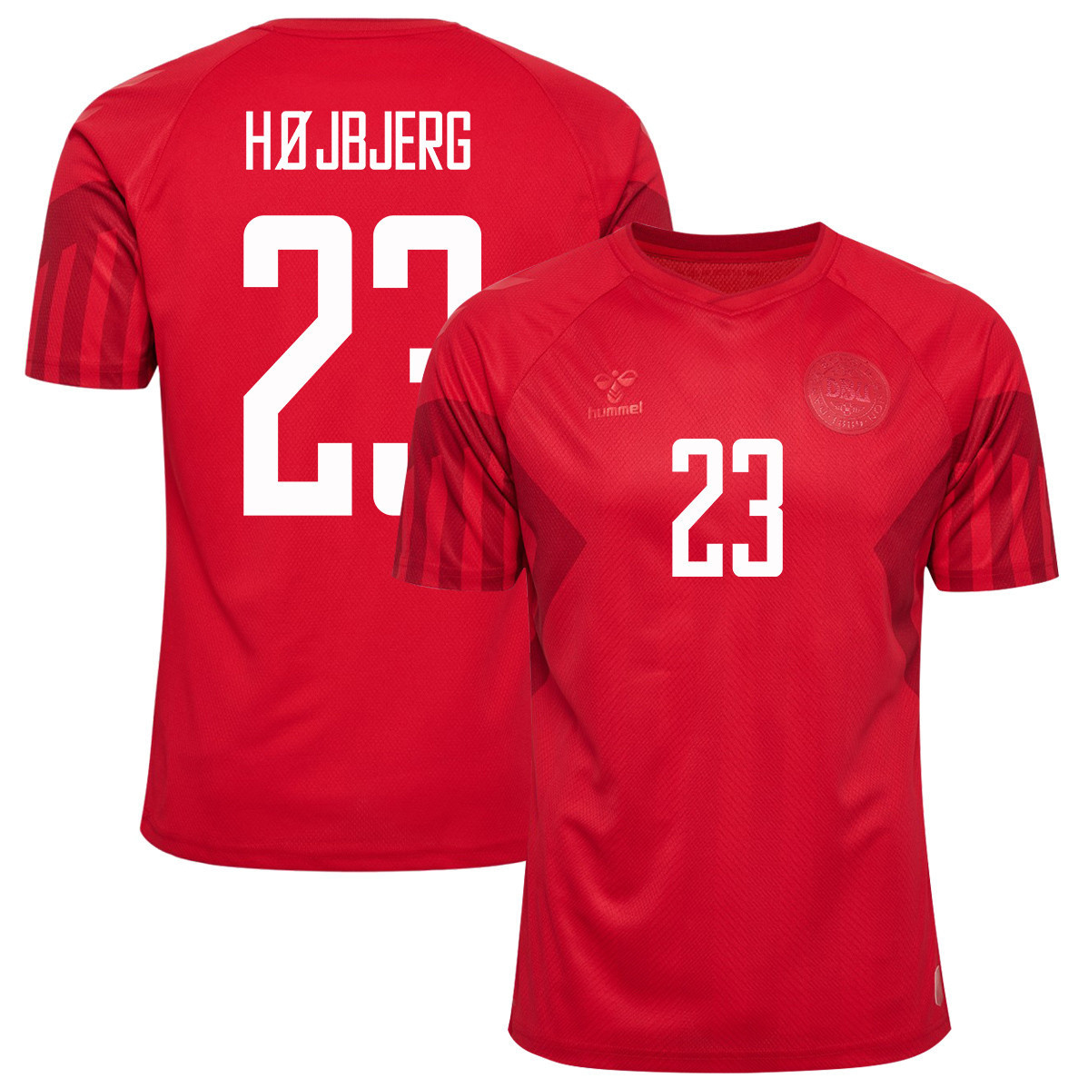 Denmark National Team 2022-23 Pierre-Emile Kordt Højbjerg 23 Qatar World Cup – Home Men Soccer Jersey