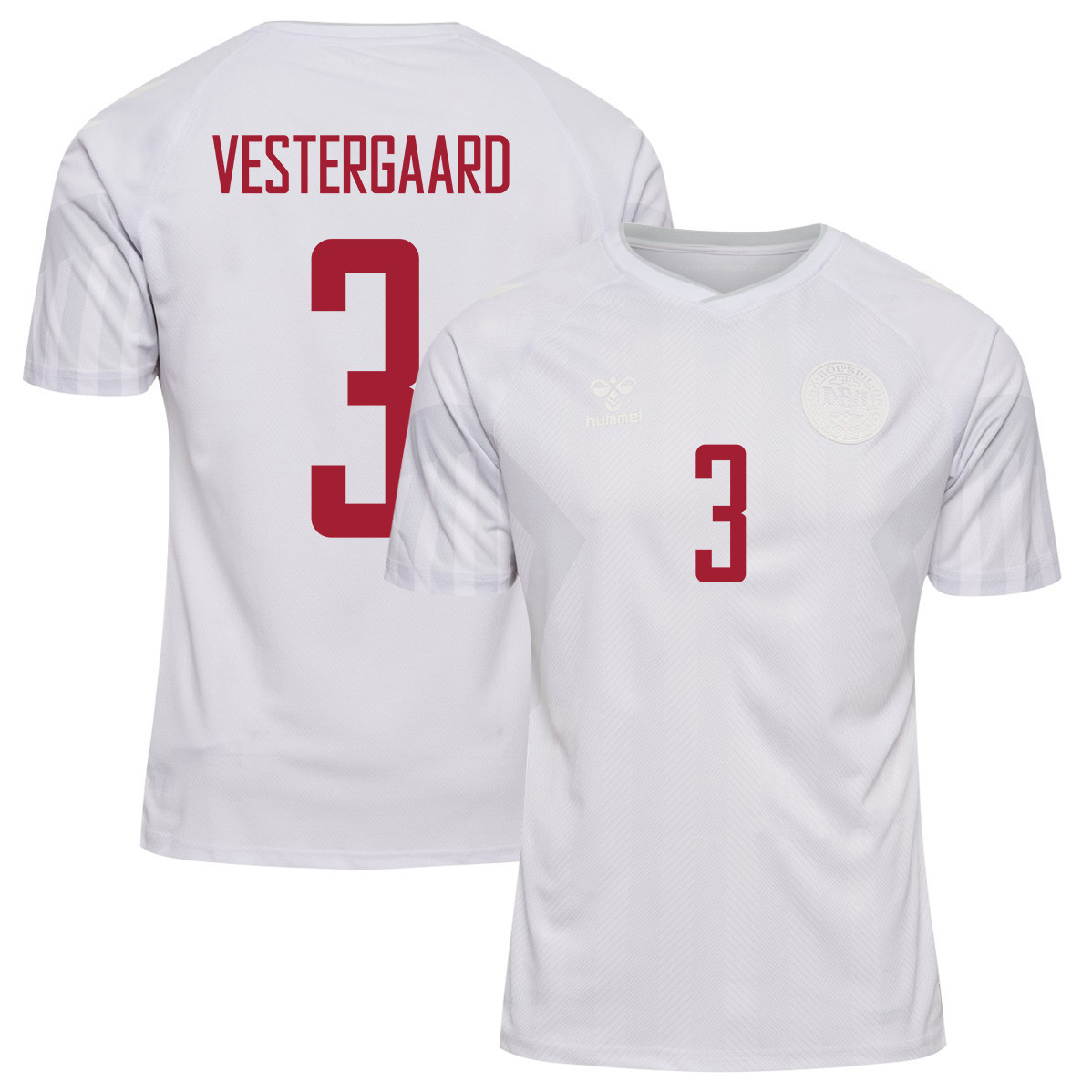 Denmark National Team 2022-23 Qatar World Cup Away Men Soccer Jersey – Jannik Vestergaard 3