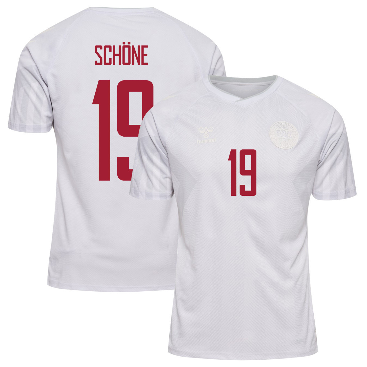 Denmark National Team 2022-23 Qatar World Cup Away Men Soccer Jersey – Lasse Schöne 19