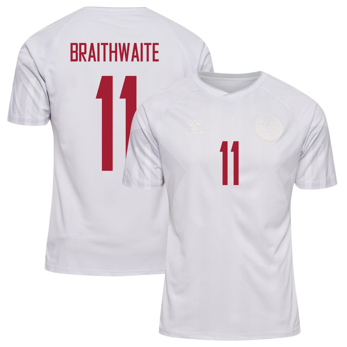 Denmark National Team 2022-23 Qatar World Cup Away Men Soccer Jersey – Martin Braithwaite 11
