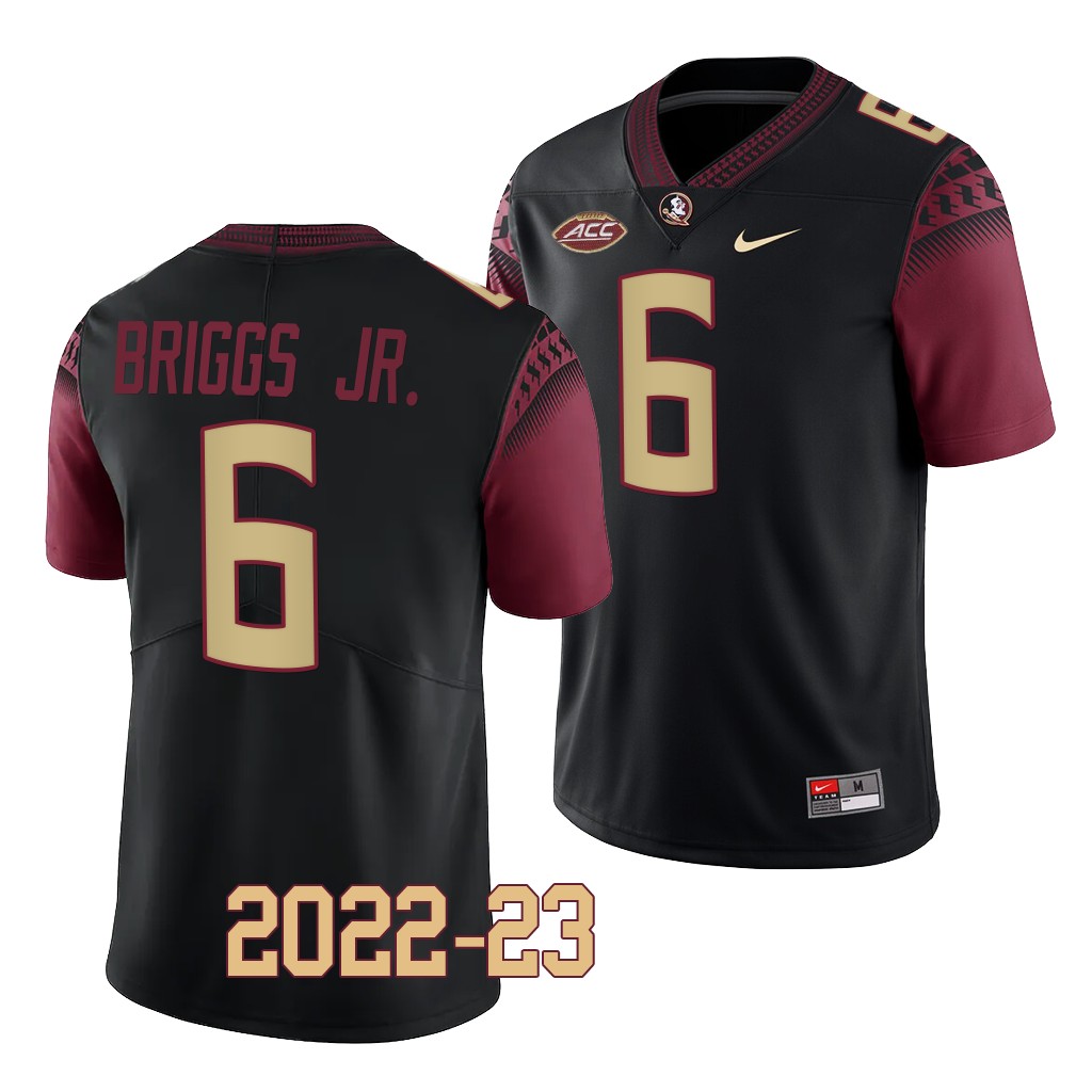 Dennis Briggs Jr. Florida State Seminoles 2022-23 College Jersey Men's Black #6 Uniform