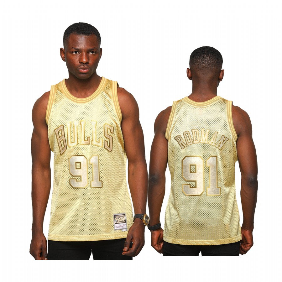 Dennis Rodman #91 Chicago Bulls Golden Midas SM Jersey