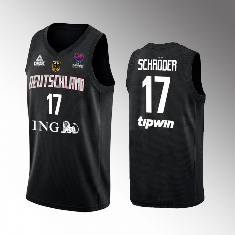 Dennis Schroder Germany Team 2022 FIBA World Cup Black Jersey #17