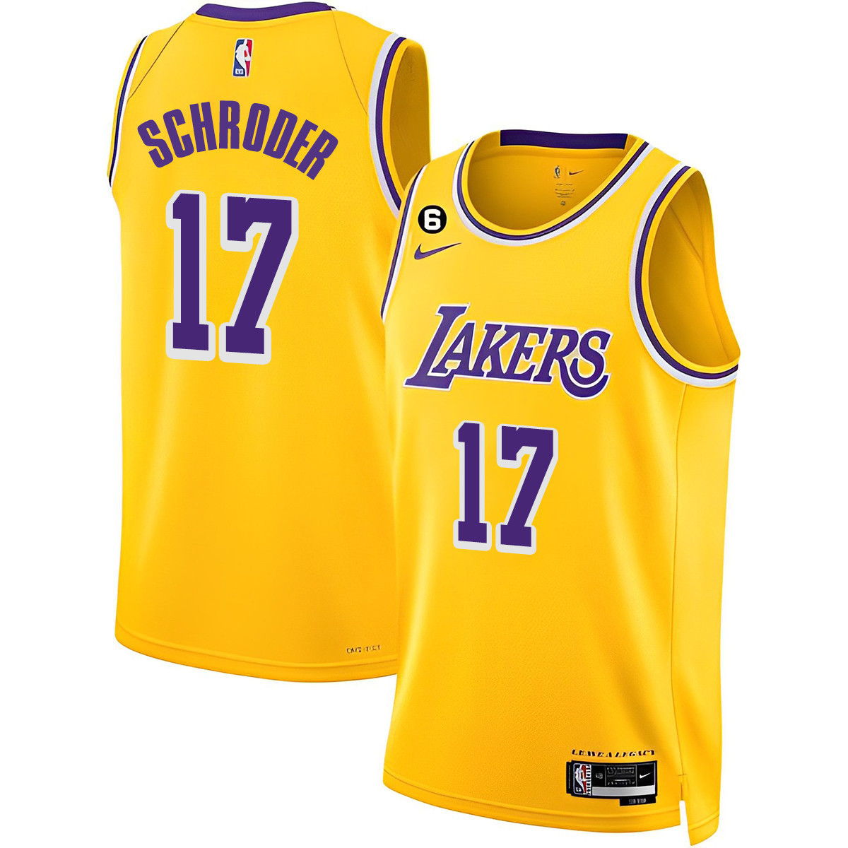Dennis Schroder Men's Los Angeles Lakers 2023 Collection Gold Jersey - All Stitched
