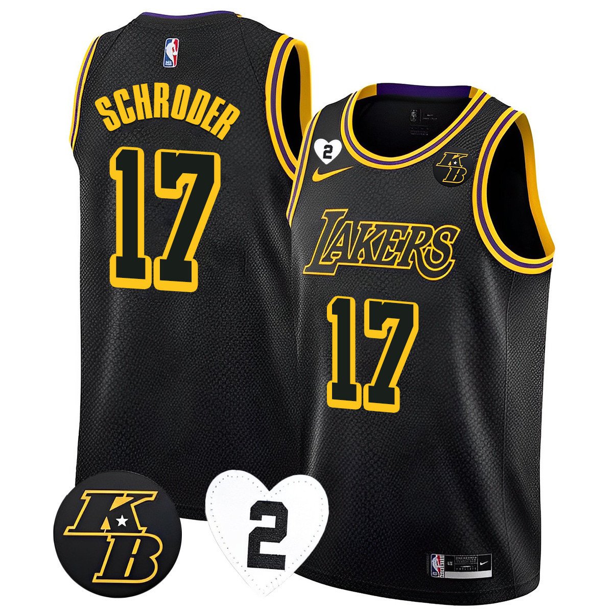 Dennis Schroder Men's Los Angeles Lakers 2023 Collection Kobe & GiGi Jersey - All Stitched