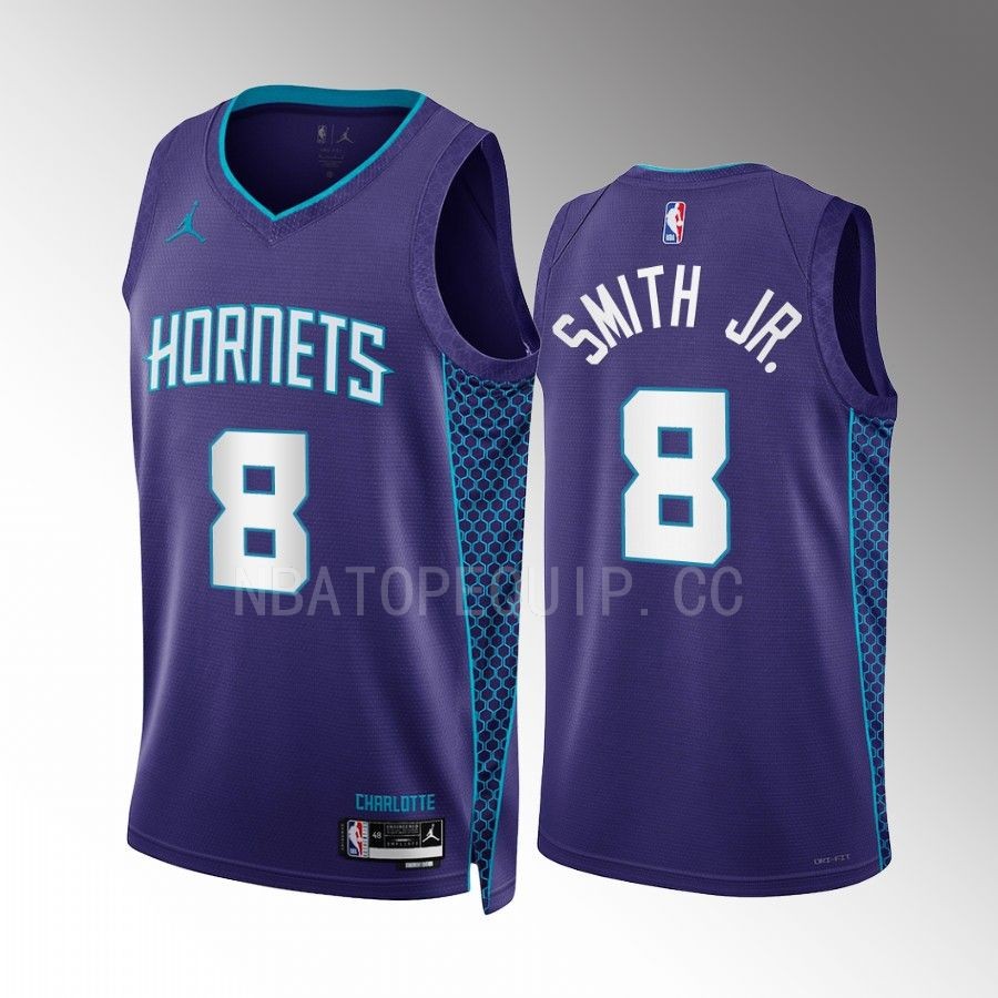 Dennis Smith Jr. 2022-23 Charlotte Hornets Purple #8 Statement Edition Jersey Swingman