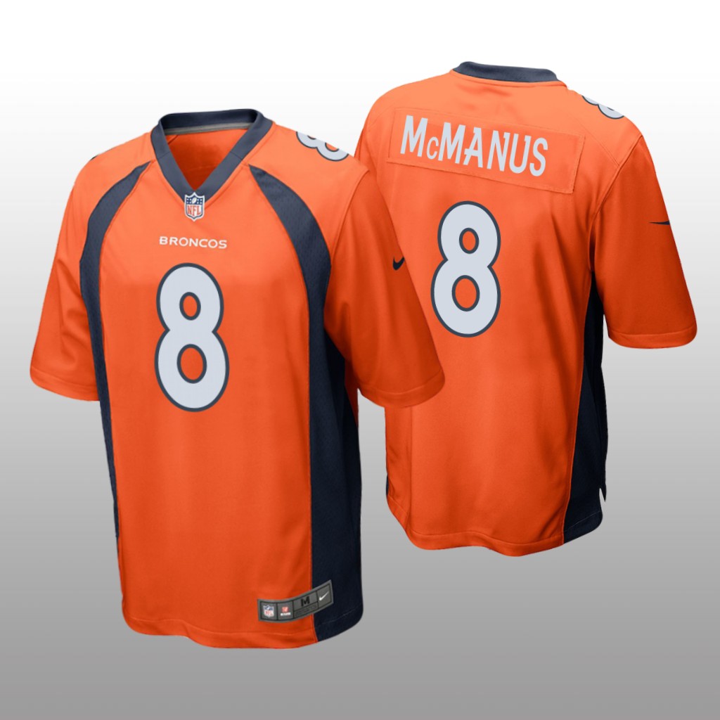 Denver Broncos #8 Orange Men's Brandon McManus Game Jersey