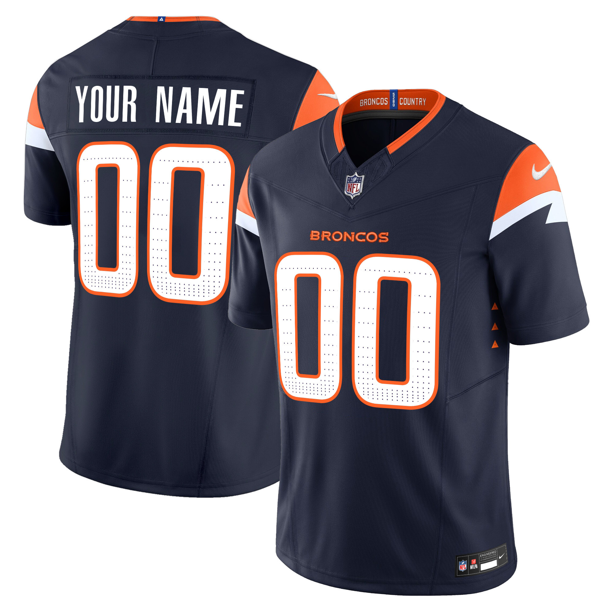 Denver Broncos 2024 Vapor Limited Custom Navy Jersey - All Stitched 