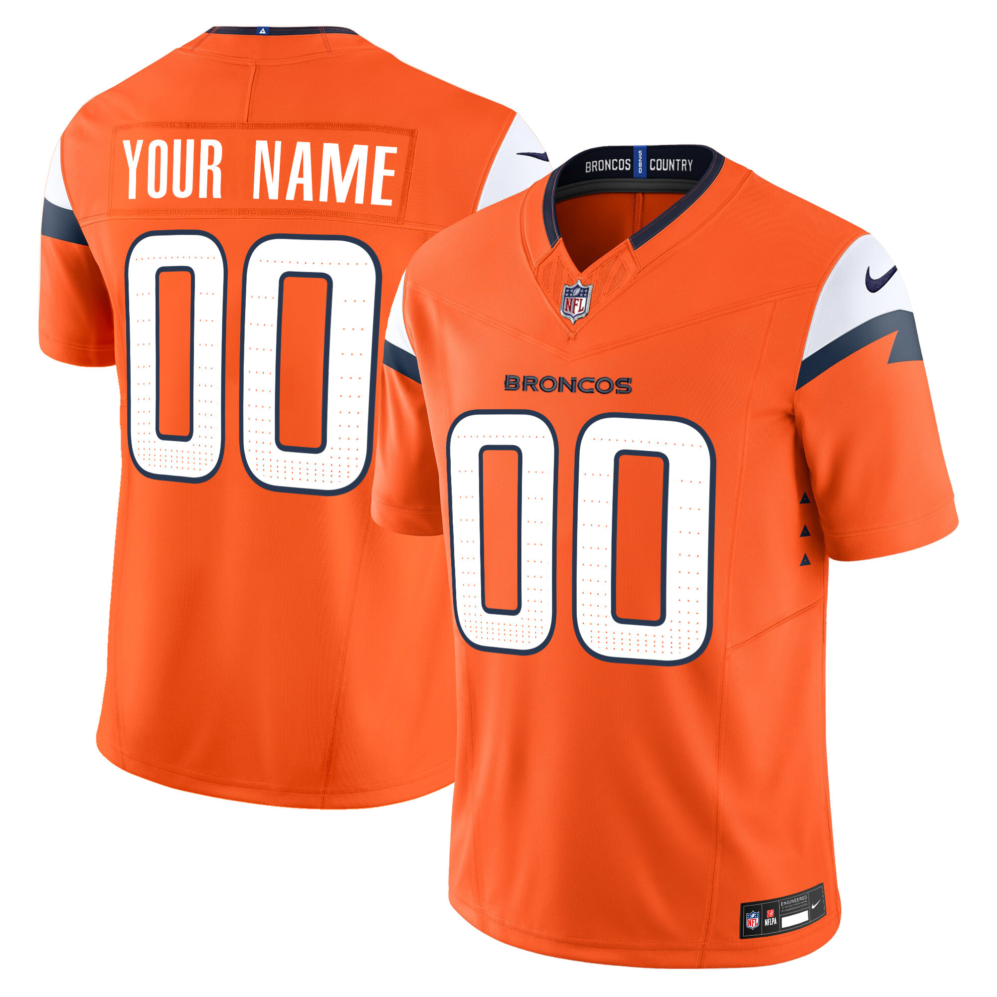 Denver Broncos 2024 Vapor Limited Custom Orange Jersey - All Stitched 