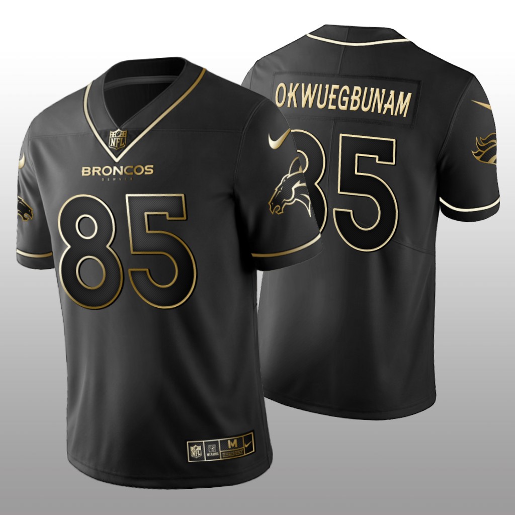 Denver Broncos Albert Okwuegbunam Black Jersey Golden Edition Men's