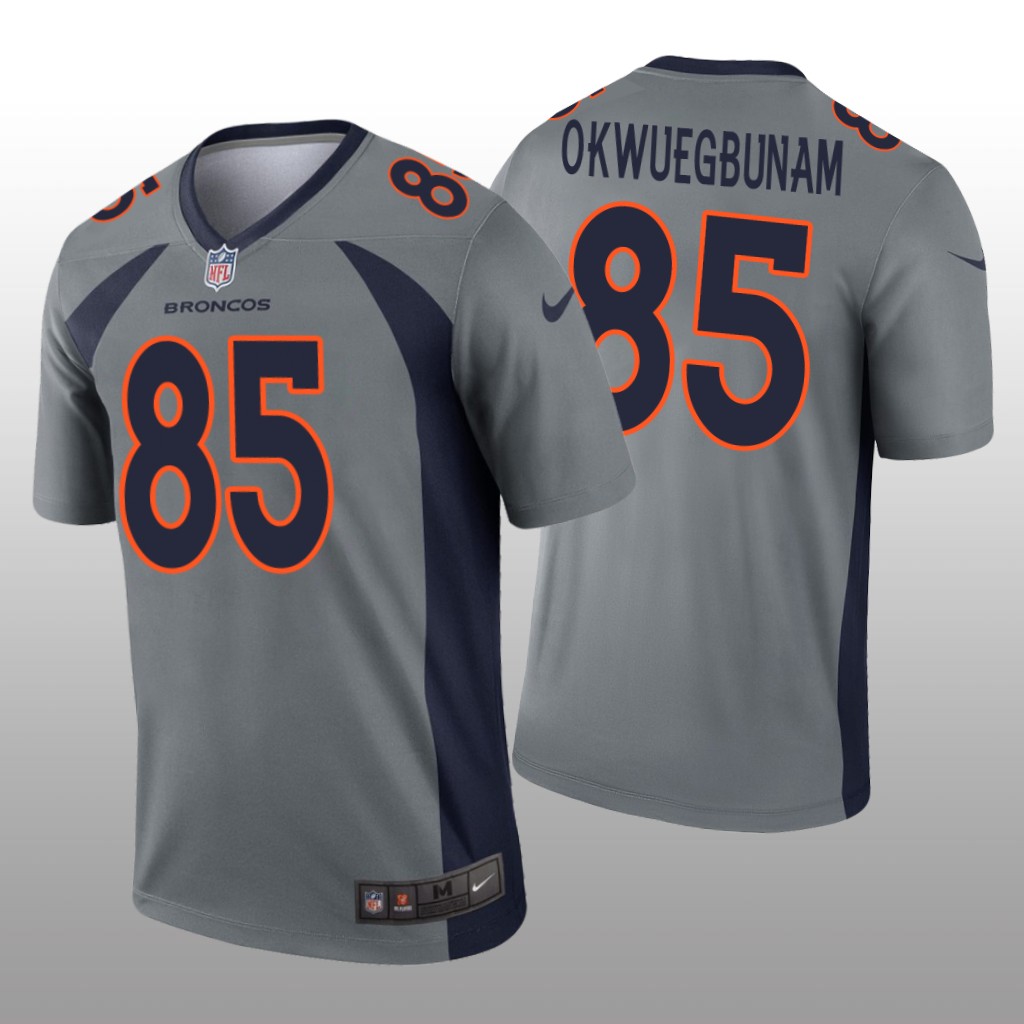 Denver Broncos Albert Okwuegbunam Gray Jersey Inverted Legend - Men's