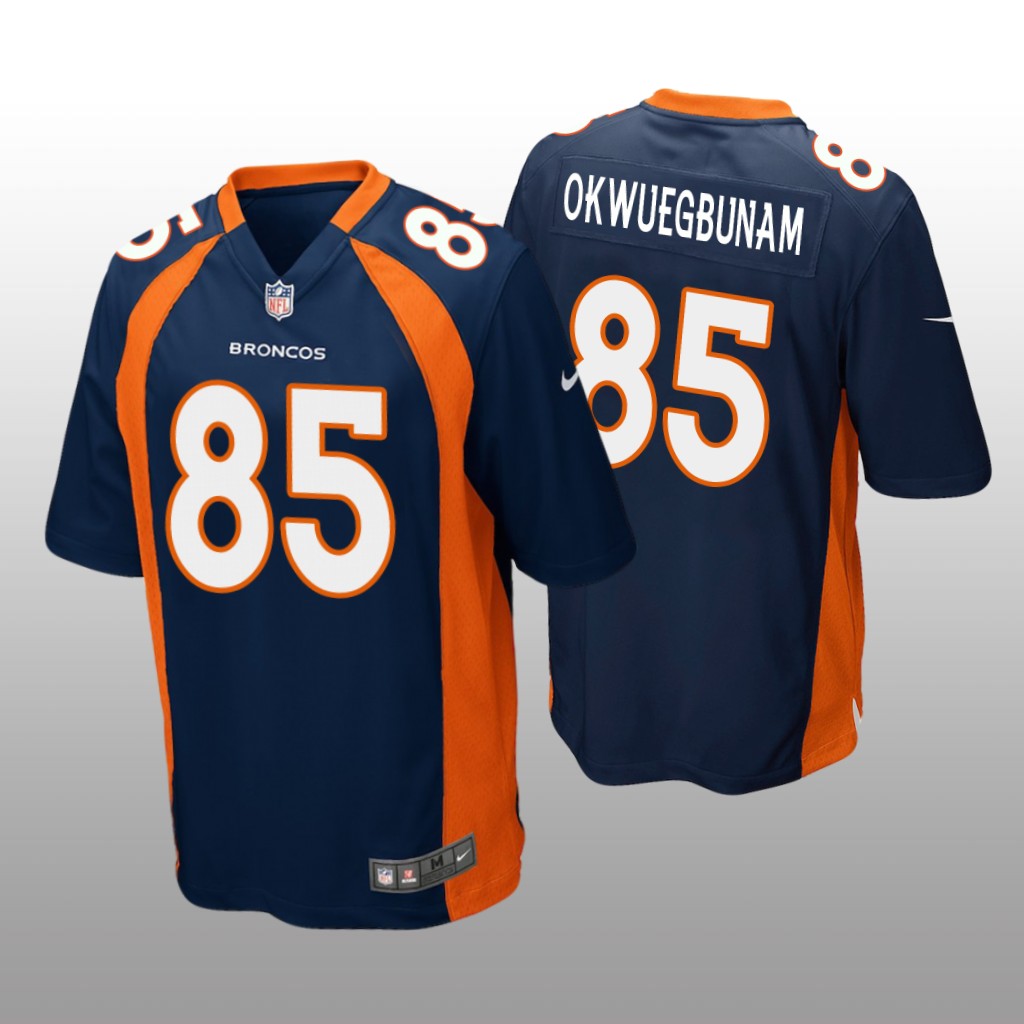 Denver Broncos Albert Okwuegbunam Navy Jersey Game - Men's
