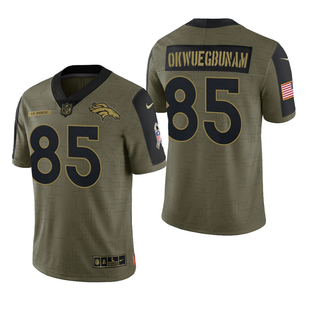 Denver Broncos Albert Okwuegbunam Olive Limited Jersey 2021 Salute To Service - Men's