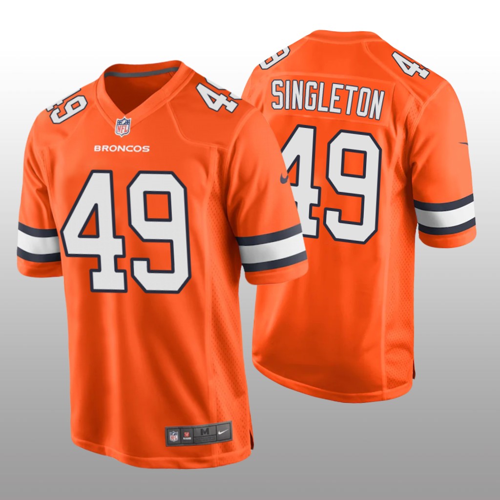 Denver Broncos Alex Singleton Orange Jersey Alternate Game - Men's