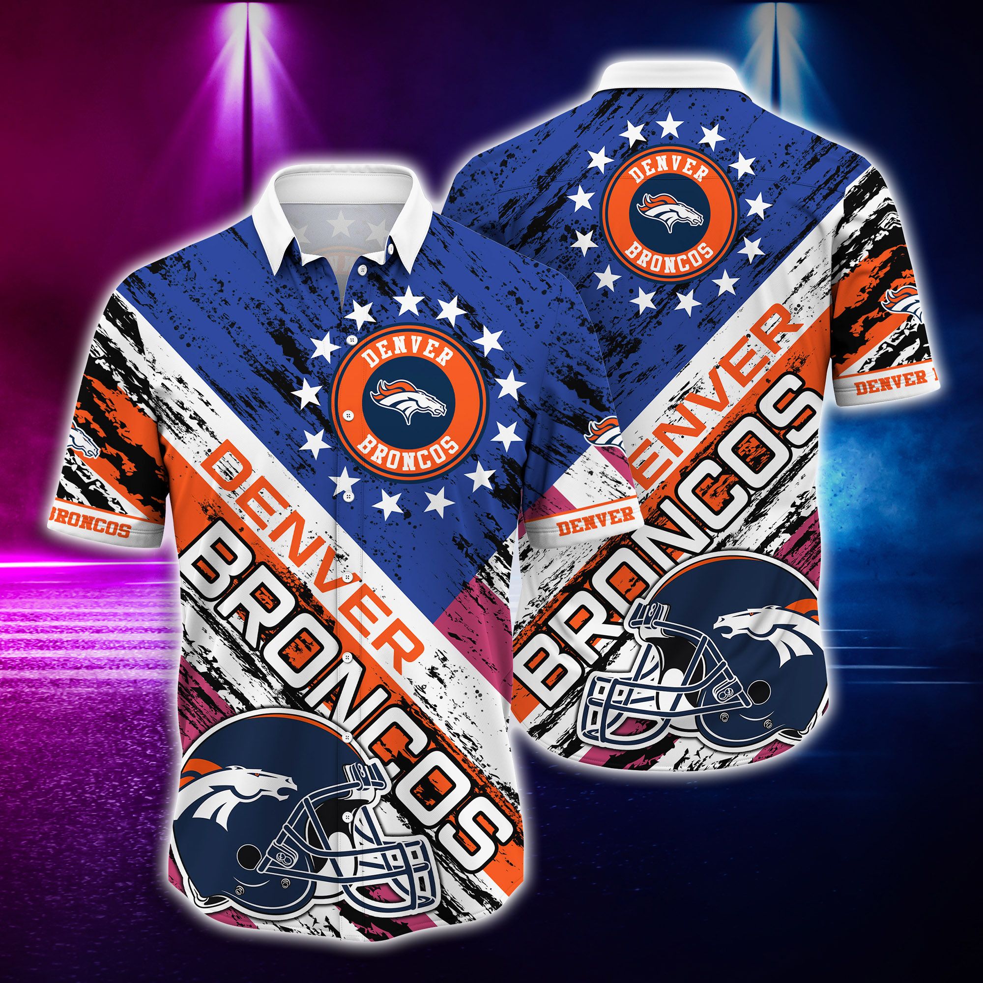 Denver Broncos and rugby helmet Hawaiian Shirt