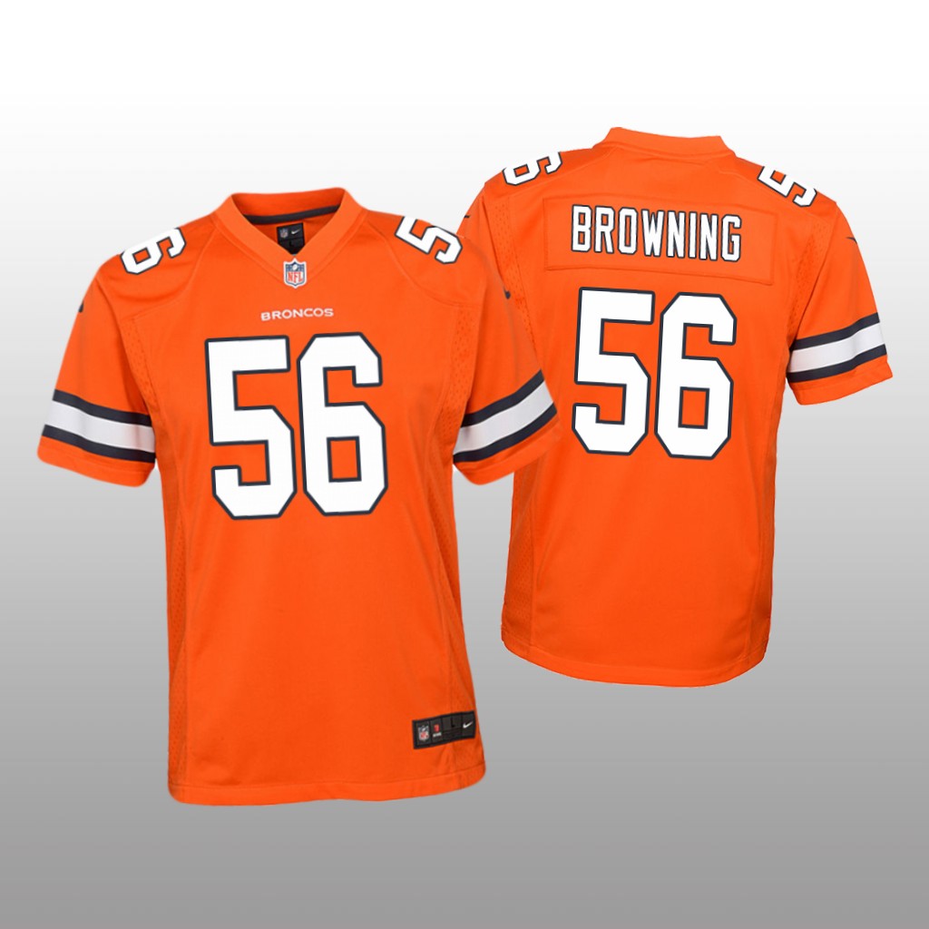 Denver Broncos Baron Browning Orange Jersey Color Rush Game - Youth