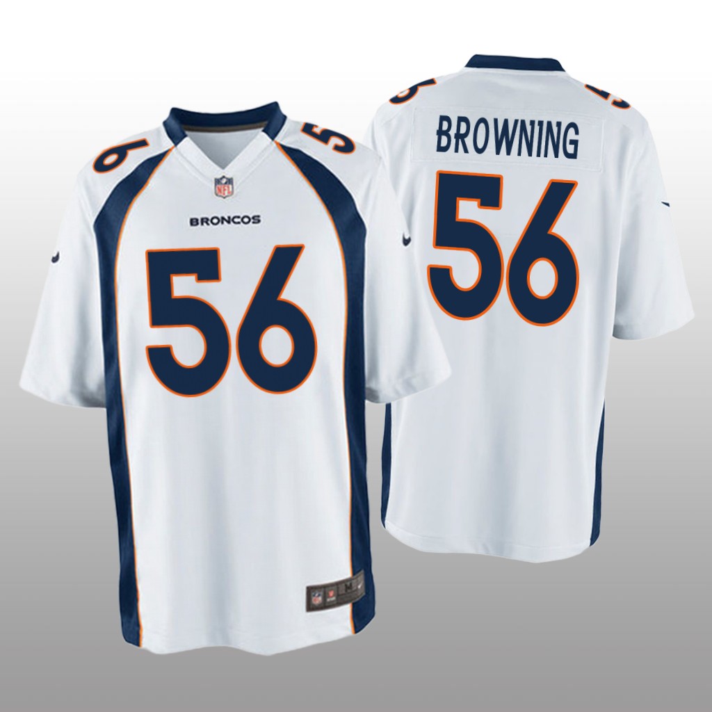 Denver Broncos Baron Browning White Jersey Game - Men's