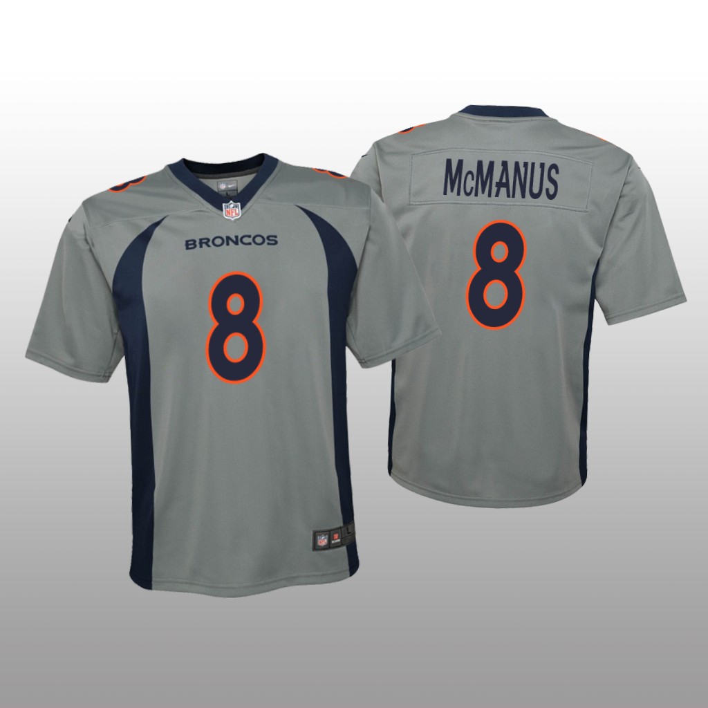 Denver Broncos Brandon McManus Gray Jersey Inverted Game - Youth
