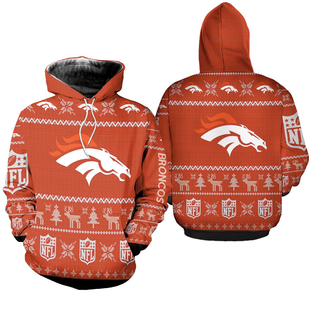 Denver Broncos christmas printed 3D Hoodie