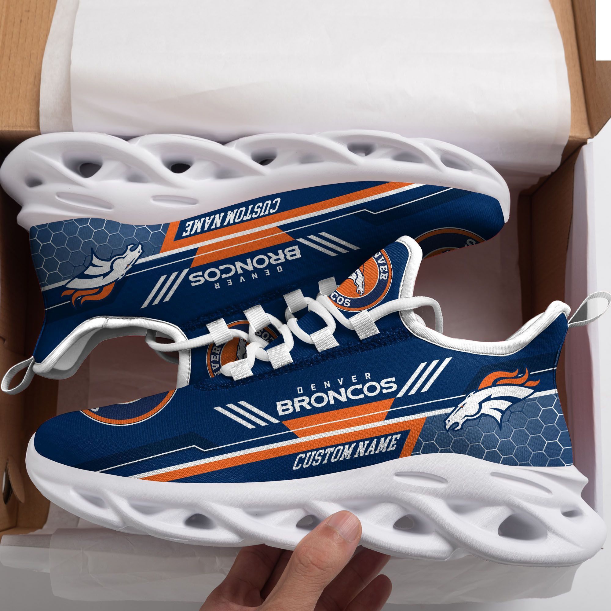Denver Broncos Personalized Max Soul Sneakers Running Sports Shoes For Men Women Football Fanfootball Fan