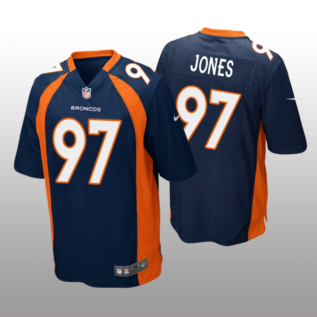 Denver Broncos D.J. Jones Navy Jersey Game - Men's