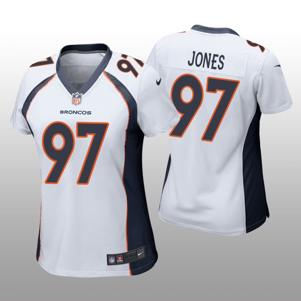 Denver Broncos D.J. Jones White Jersey Game - Women's
