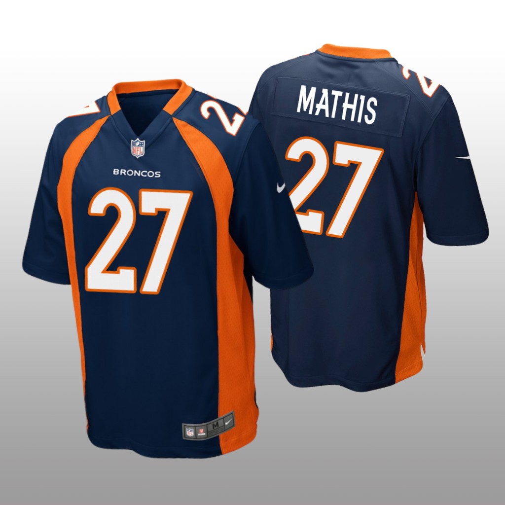 Denver Broncos Damarri Mathis Navy Jersey Game - Men's