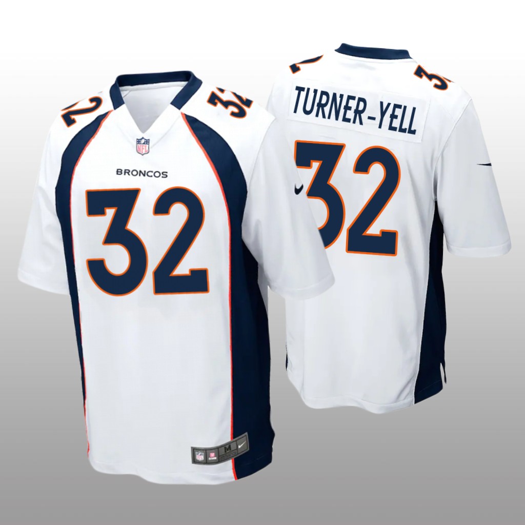 Denver Broncos Delarrin Turner-Yell White Jersey Game - Men's